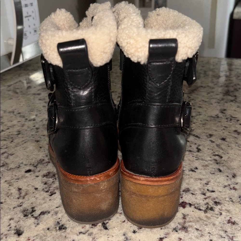 Coach Black Leather Ankle Boots 6.5 - Picture 3 of 8